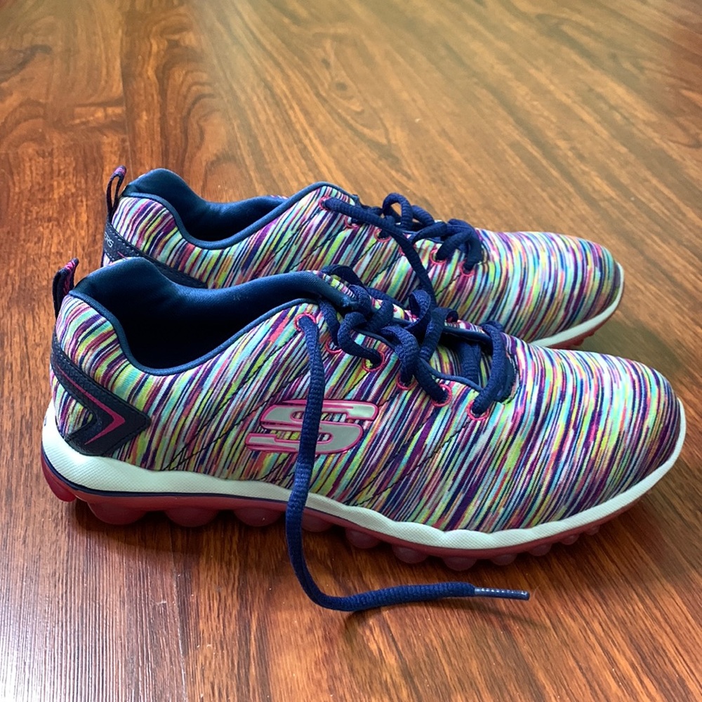 Skechers women size 7 shoes sneakers walking 12108 multicolor memory foam